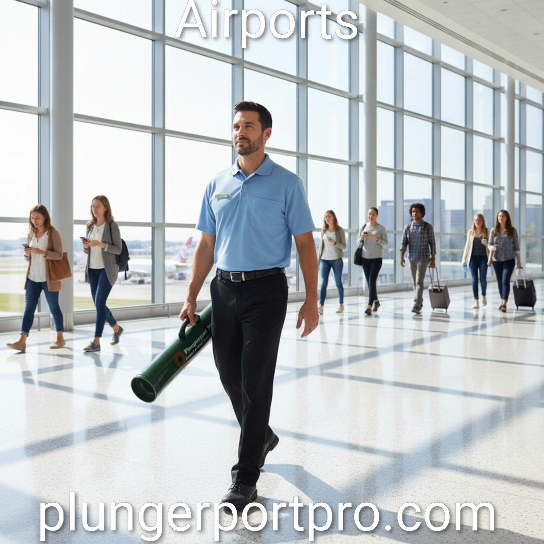 Man walking confidently through a bright airport terminal with luggage.