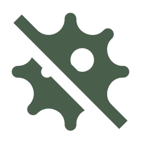 A crossed-out green spider icon symbolizing no spiders allowed.